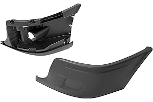 KUAFU LH Front Bumper End Cap+Reinforcement Compatible with 2008-2017 Freightliner Cascadia Bumper Cover Reinforcement Face Impact Bar Crossmember W/O Fog Light Hole Black Driver Side