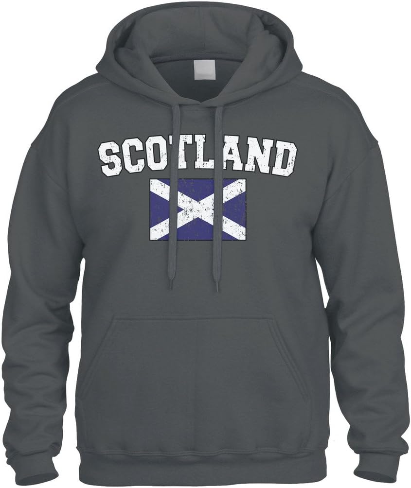 Cybertela Faded Distressed Scotland Flag Sweatshirt Hoodie Hoody