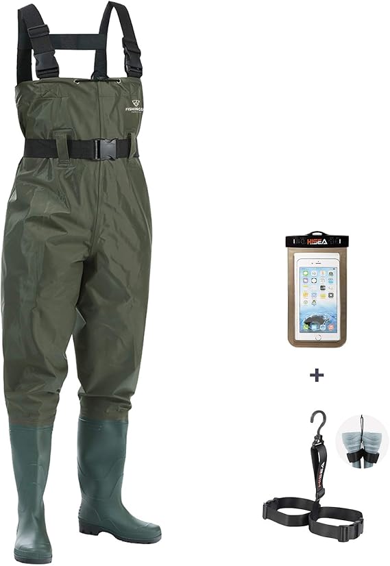 FISHINGSIR Waders de pêche avec Ceinture 100 imperméable Nylon et