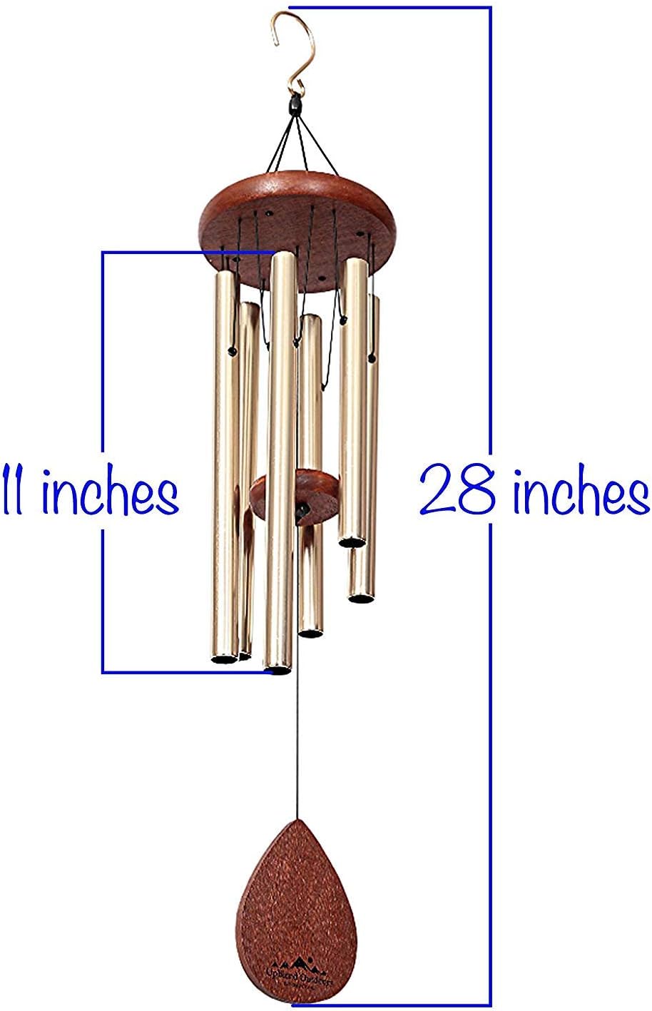 UpBlend Outdoors Medium Wind Chime, Havasu Hand-Tuned (28" Total Length); A Beautiful Gift for Your Patio, Garden, and Outdoor Home décor. : Garden & Outdoor