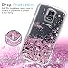 LeYi for Galaxy S5 Case with Tempered Glass Screen Protector [2 Pack] for Girls Women, Bling Shiny Glitter Moving Quicksand Liquid Clear TPU Protective Phone Case for Samsung Galaxy S5 Rose Gold