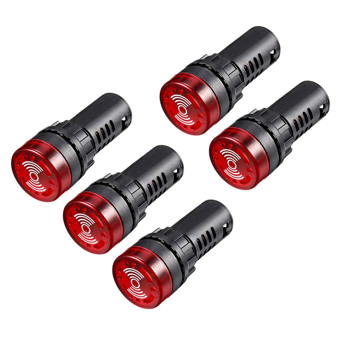 uxcell 5Pcs Green Indicator Light with Buzzer AC/DC 12V, 22mm Panel Mount Flashing Alarm, for Electrical Control Panel, HVAC, DIY Projects: Industrial & Scientific