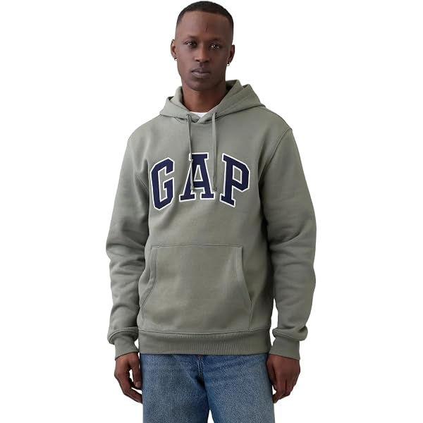 GAP Men's Logo Crewneck Fleece Sweatshirt, Bc15 Lt Grey Heather, X