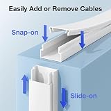 MUDEELA Cable Trunking Kit 2M Self Adhesive TV Cable Management 5x400mm W24mm view 3