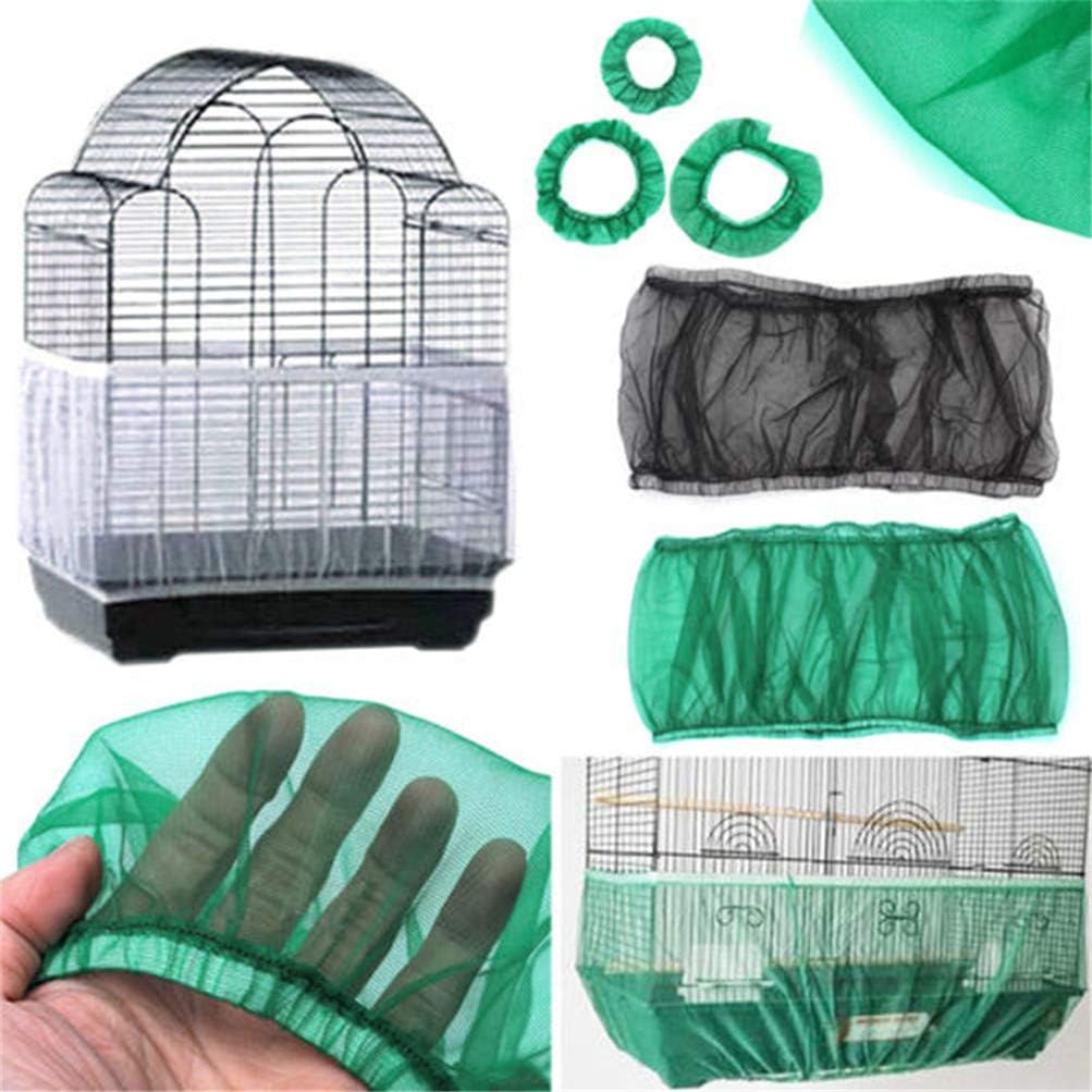 Flybloom Nylon Mesh For Birds Cage Shell Shell Net Skirt Easy Cleaning Seed Protection Bird Cage Accessories(M black)