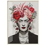 Artliving Floral Frida Kahlo Portrait Giclee Canvas Wall Art for Home Decor Wall Decor Unframed (20X25 cm)