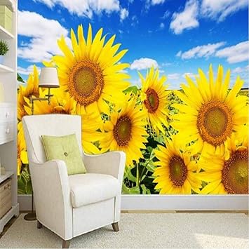 Xbwy Fondo De Pantalla Personalizado 3d Hermoso Sol Girasol Pastoral Moderno Tv Fondo Decorativo Mural Sala De Estar Dormitorio Papel Pintado 250x175cm Amazon Es Bricolaje Y Herramientas