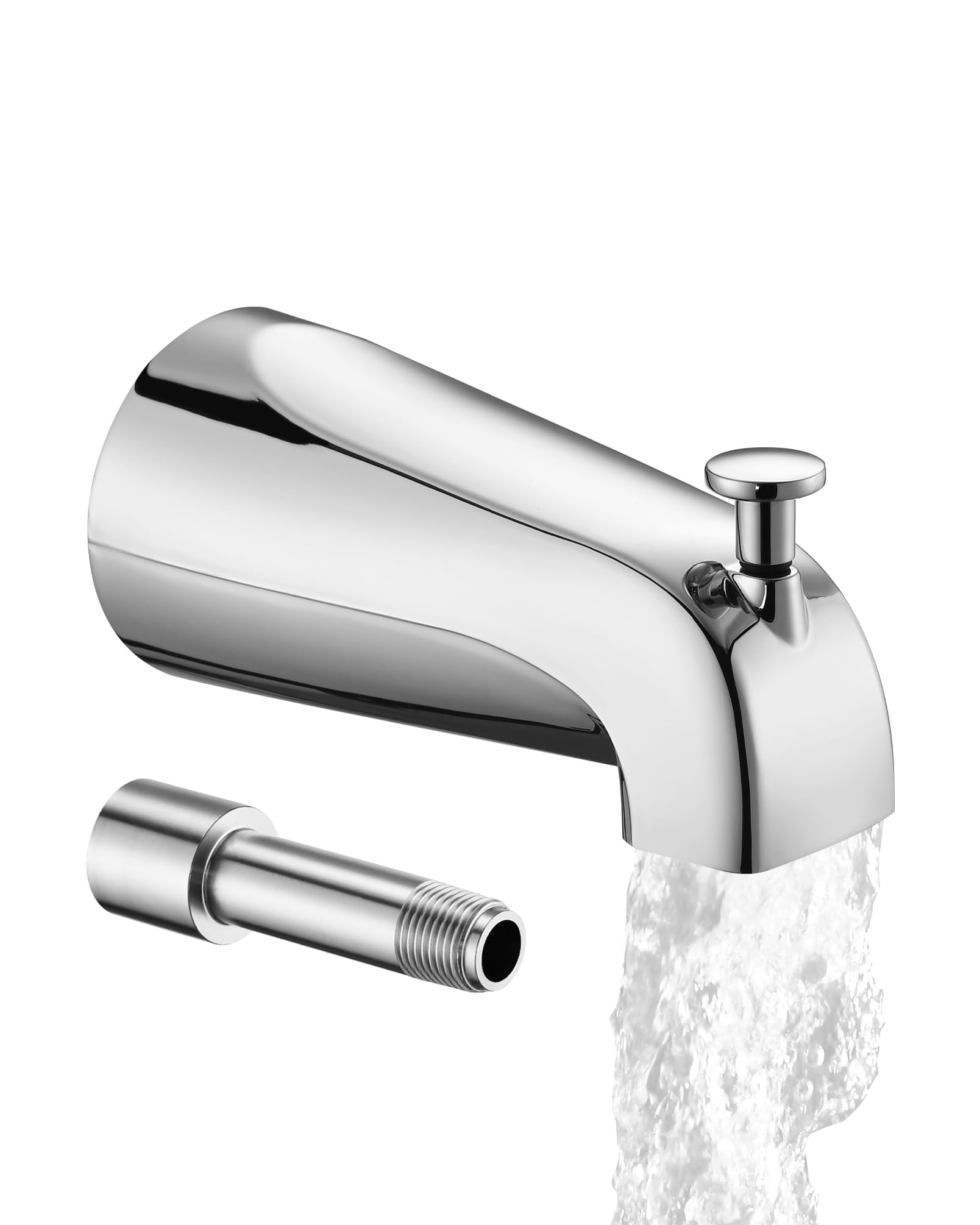 Photo 1 of All Metal Bathtub Spout with Diverter, 5.3 Inch Tub Spout, Fits 1/2" Copper Slip-On and 1/2" or 3/4" IPS Threaded Pipes, Easy Lift to Switch, Leak-Free, Easy DIY Installation