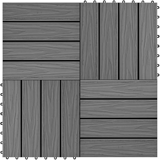 Vidaxl 11x Terrassenfliesen Wpc 30x30cm 1qm Grau Klick Fliese Holzfliesen Amazon De Baumarkt