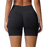 ViKiUiKi Womens Workout Impact Shorts 3.6" Low Waist Seamless Butt Lifting Tummy Control Biker Shorts for Gym Running