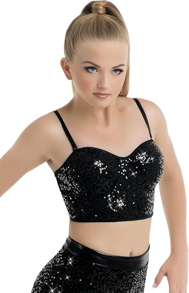 sequin bustier crop top