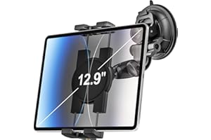 woleyi Car Tablet Holder Windshield - [95mm Strongest Suction Cup] Window Dashboard Car Tablet Mount for Trucks/Vehicles with 1/4'' Screw Tip, for 4-12.9" iPad Pro Air Mini, Galaxy Tab, iPhone, Camera
