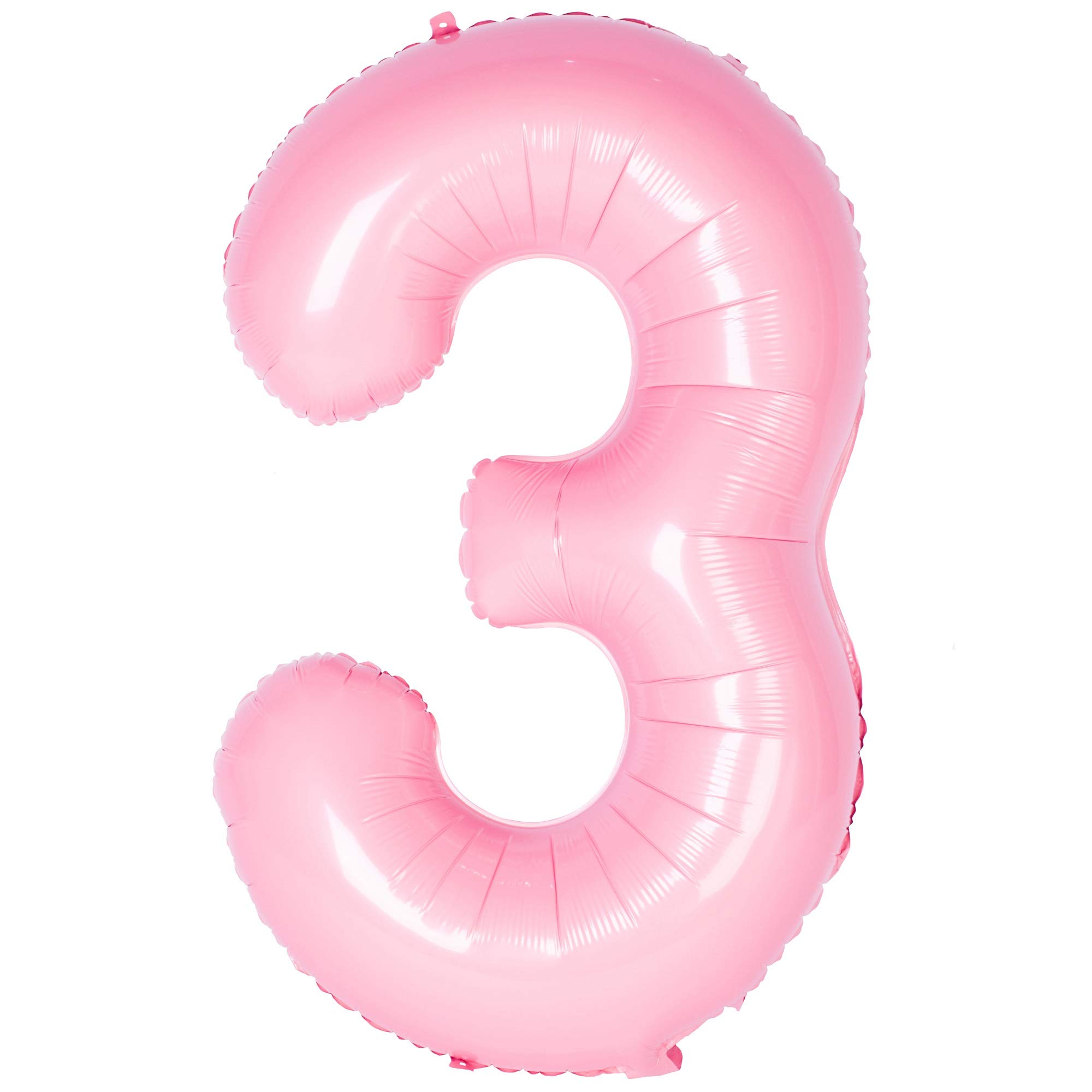 Pink 3 Balloons 40 inch Tiffany Pink Large Numbers 0-9 Birthday Party Decorations Helium Foil Mylar Big Number Balloon (Nmuber 3)