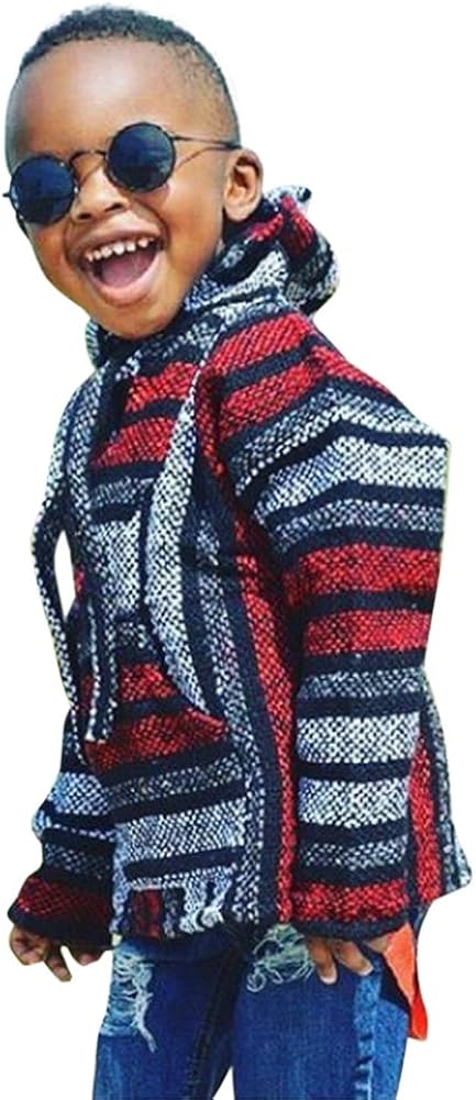 Youth Kids Childrens Mexican Baja Hoodie Pullover Sweater Unisex Boys Girls: Clothing