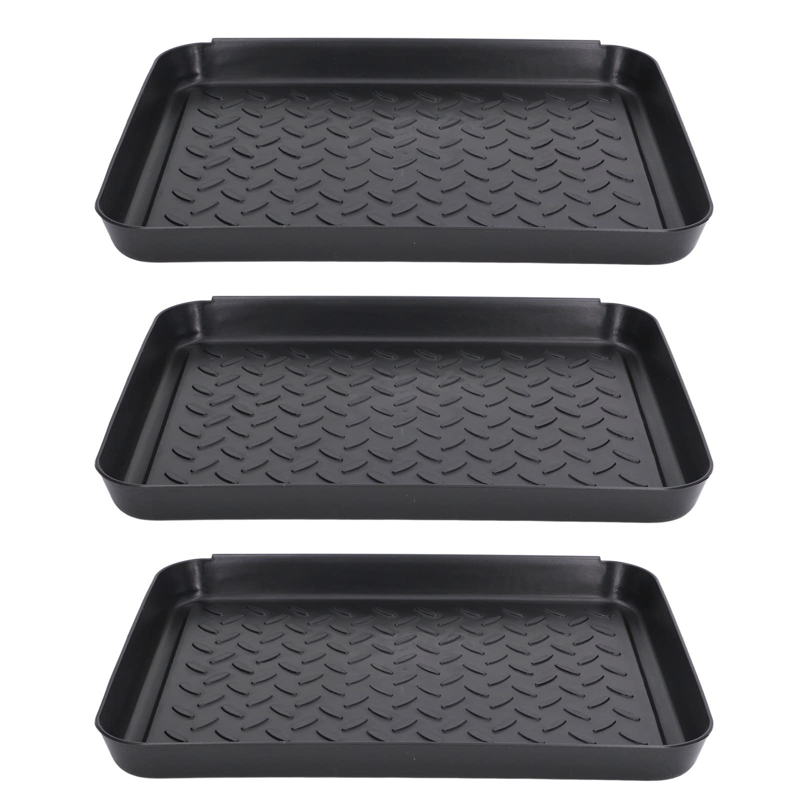 Nikou 3Pcs Plastic Shoe Tray, Space Saving Stable Boot Tray for Home Office Hotel