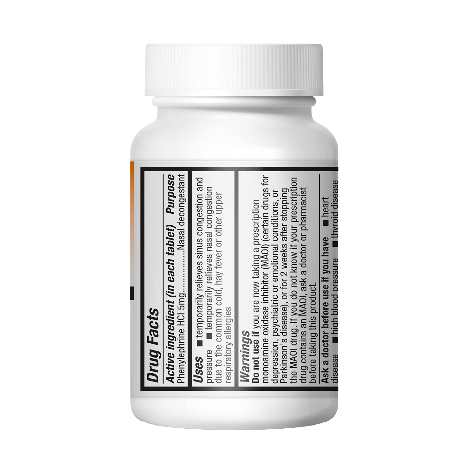 HealthA2Z® Decongestant PE | Phenylephrine HCl 5 mg | Nasal & Sinus Congestion Relief Due to Cold & Allergies (300 Count, 5mg)