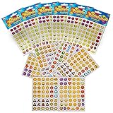 Kicko Emoji Sticker Sheets - Over 3,000 Stickers - 12 Packs Emoticon Sticker Assortment - Party Favors, Game Prizes, Novelty Toys, Wall Decals, Creative Scrapbooks, Arts and Crafts