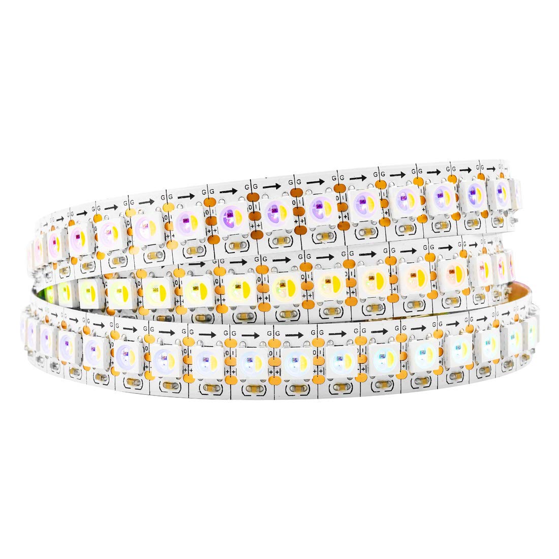 BTF-LIGHTING RGBW RGB+Warm White SK6812 (Similar WS2812B) Individually Addressable 3.3ft 1m 144LEDs/Pixels/m Flexible 4 Colors in 1 LED Dream Color LED Strip IP30 Non-Waterproof DC5V White PCB
