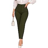 Kubsid Womens Straight Leg Pants 2026 High Waisted Stretchy Business Casual Work Pants Dress Office Trousers with Pockets
