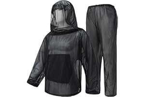 Tongcamo Mosquito Net Suit Camo Hunting Mesh Suit Bug Net Clothing with Hood for Outdoor Protection No-See-Ums Garden Camping