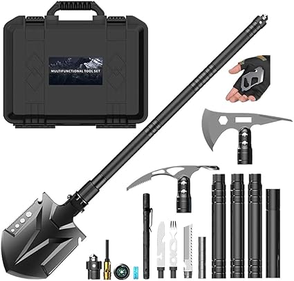 Dremond Survival Shovel with collapsible 40-inch shovel and tactical survival tools