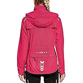 FitsT4 Sports Women's Cycling Running Jackets Lightweight Windproof Bike Windbreaker Reflective with Hooded
