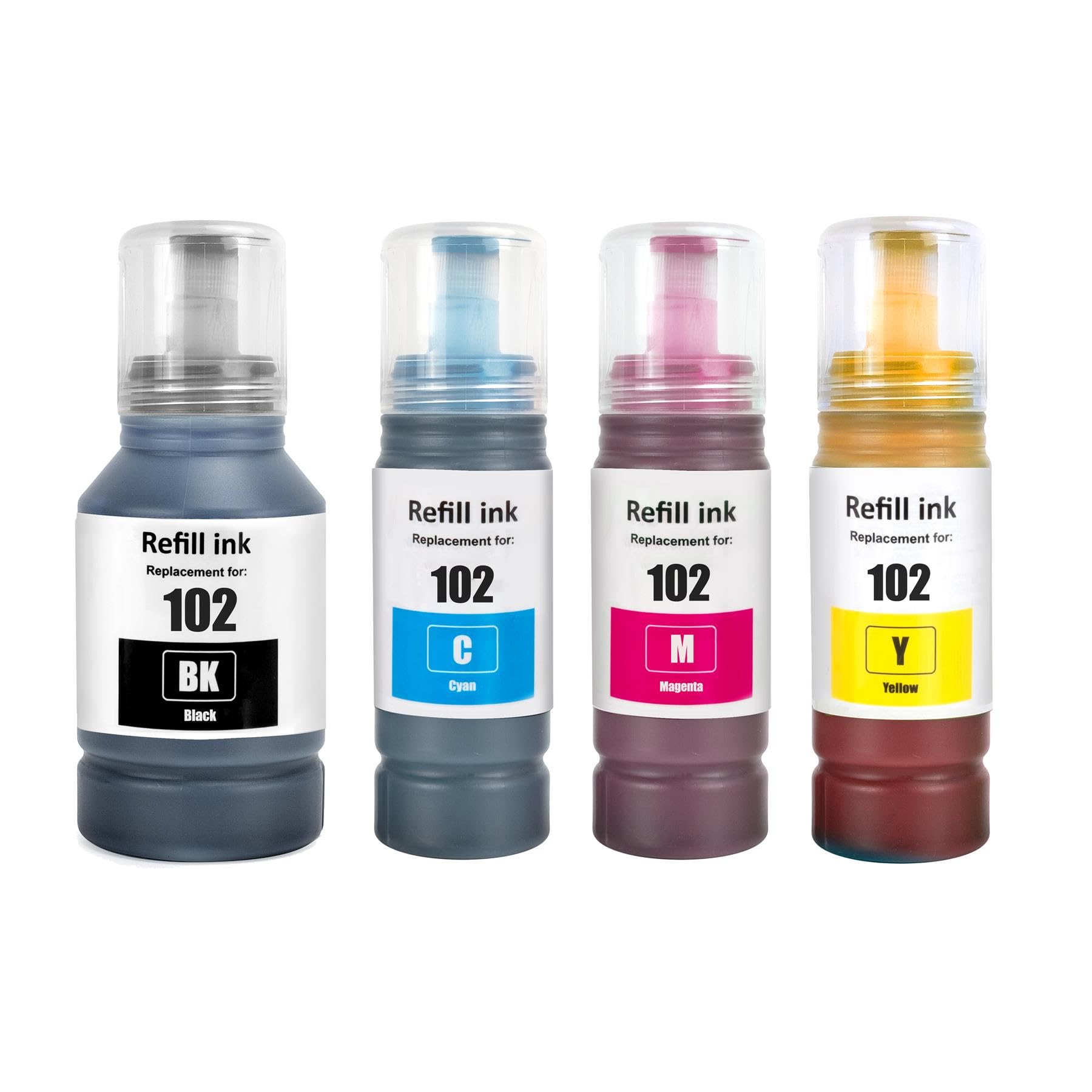 Go Inks 1 Set of 4 Ink Bottles 70ml to replace Epson 102 Compatible/non-OEM for EcoTank Printers