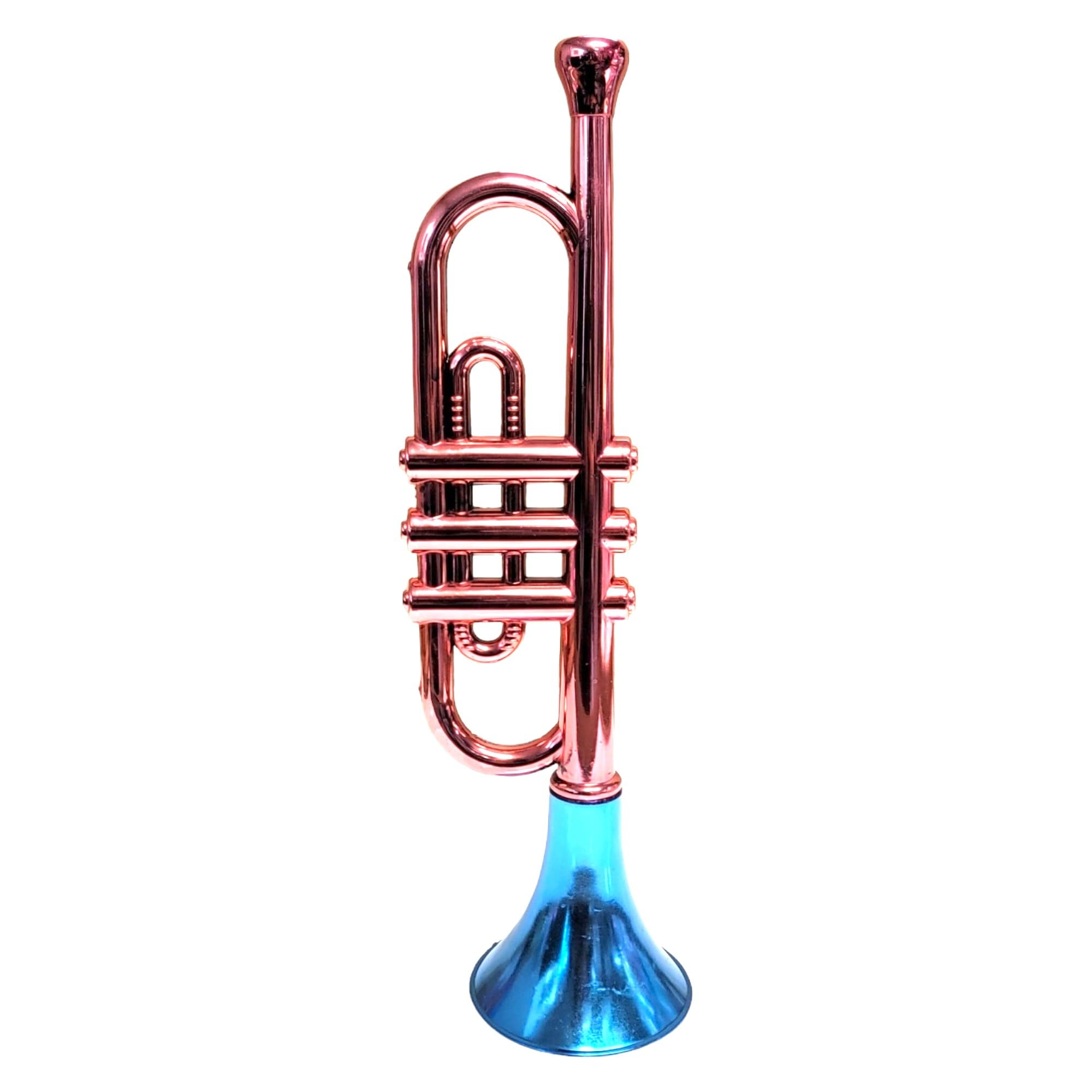 Metallic Trumpets (13 Inch) Plastic Noisemaker Music Toys for Kids Instruments Noise Makers for Birthday Parties Favors Sports Mardi Gras (1 Metallic Trumpet (Random Color))