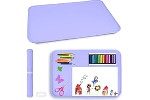 JOASINC 24" x 16" Silicone Art Mat for Crafts - Silicone Painting Mat for Kids with Raised Sides, Paint Craft Mats for Painting, DIY Making, Clay, Resin, Slime, Jewelry-Making & Crafts Creation (Purple)