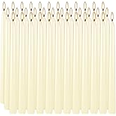 YOROXRG 36 Pack Ivory White Taper Candles, 7-8 Hours Burn Time, Unscented, Smokeless and Dripless, 0.8 x 10 Inch Dinner Candl