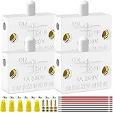 MKBKLLJY 4PCS Cabinet Door Switch White Closet Light Switch Normally Closed Automatic Touch ON Off 250V 1A, with Electronic W
