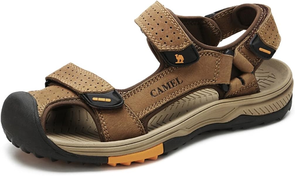 Camel Men's Closed Toe Athletic Leather Sandal Color Brown