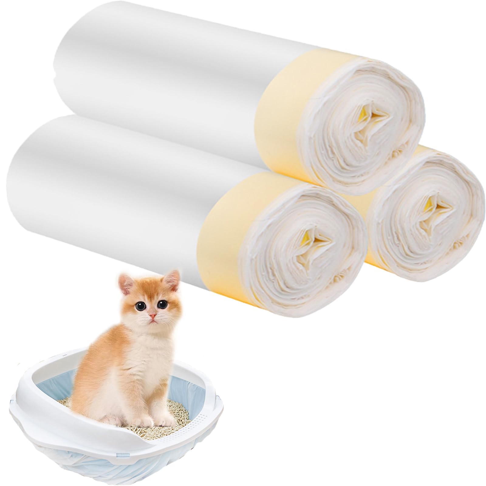 30Pcs Cat Litter Tray Liners - 45X79CM Cat Litter Bags with Drawstrings - Durable Heavy Duty Scratch Resistant and Leak Proof Large Liner Bags for Pet Litter Box