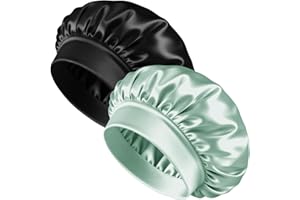BONNET QUEEN Silk Bonnet for Sleeping Women Satin Bonnet Hair Wrap with Elastic Wide Band Sleep Cap for Curly Hair Night Cap