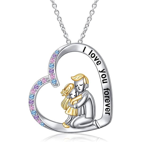 Cadena Para Padre E Hija, Plata De Ley 925, Corazón, Padre, Hija, Collar, Joyas, Regalos Para Mujeres Y Niñas