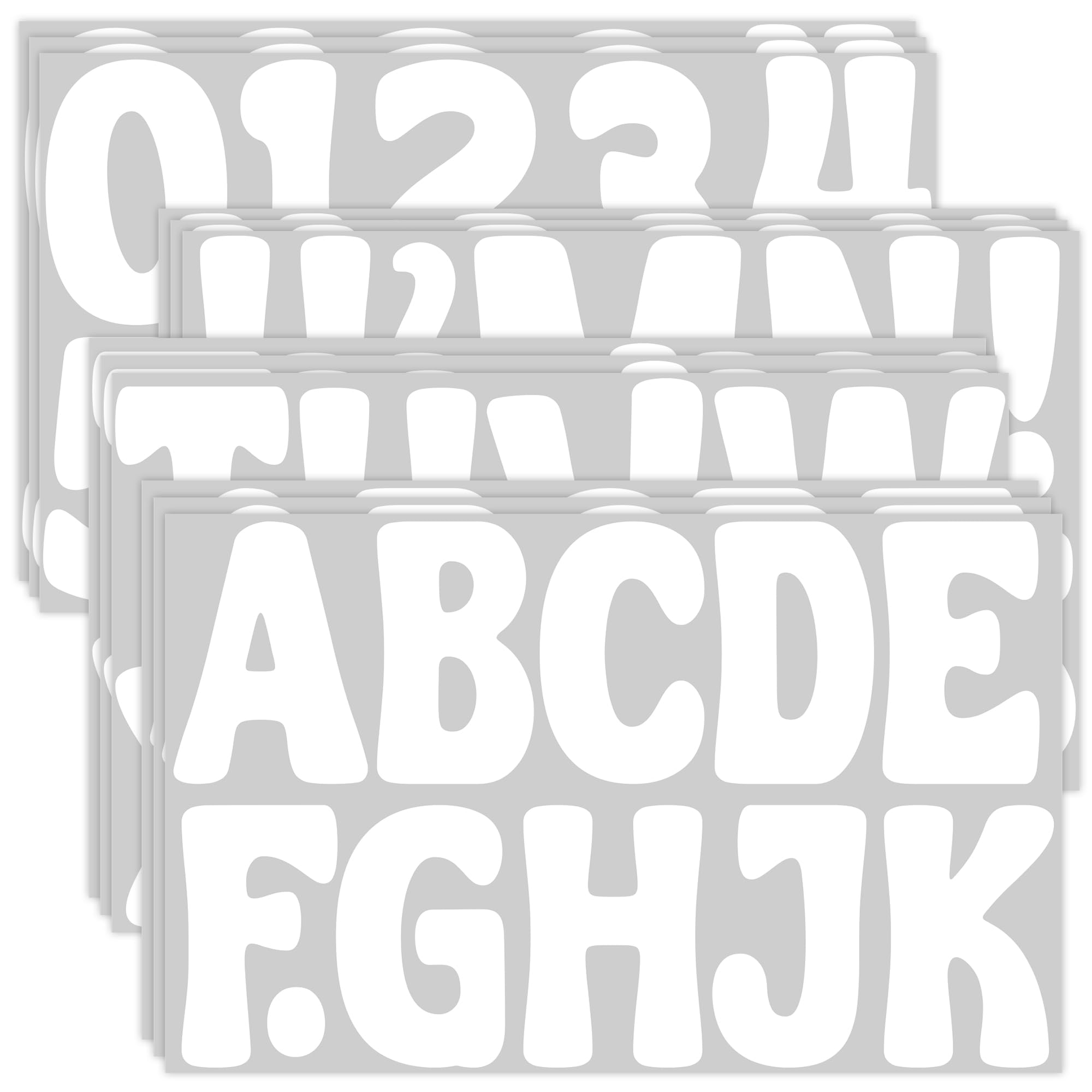 Photo 1 of 150 PCS Letter Stickers Large Bulletin Board Letters Alphabet Number Stickers Vinyl Waterproof Self-Adhesive Stick on Letters for Poster Board Mailbox Crafts Classroom Home Party Decor(White, 3 Inch)