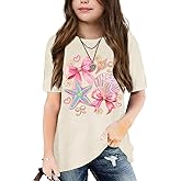 Graphic Tees for Girls Kids Summer Tops Crewneck Short Sleeve T Shirt 5-14 Years