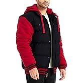 BEST SOUTH Men's Hooded Winter Coats Water Resistant Warm Thicken Insulated Full Zip Windproof Jackets with Pockets