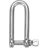 HARFINGTON Stainless Steel Bow Shackle, Long D Shape Screw Pin Large Screw Shackles for Boat Sailboat Chain Rigging