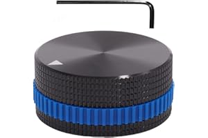 Szliyands 40 x 18mm Aluminum Alloy Potentiometer Control Knob Volume Audio Electric Guitar Bass Screw Type, for 6mm Diameter Shaft (Blue)