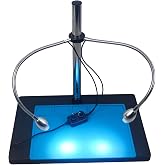 UPWTKIM USB Dual Gooseneck Adjustable LED Spot Lights Illuminator Lamp for 25 32mm Stand, Pillar Twin Goose Neck Stereo Microscope Digital Camera