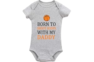 YCICIVDee Born To Shoot Hoops With My Daddy Baby Short Sleeve Basketball Bodysuits