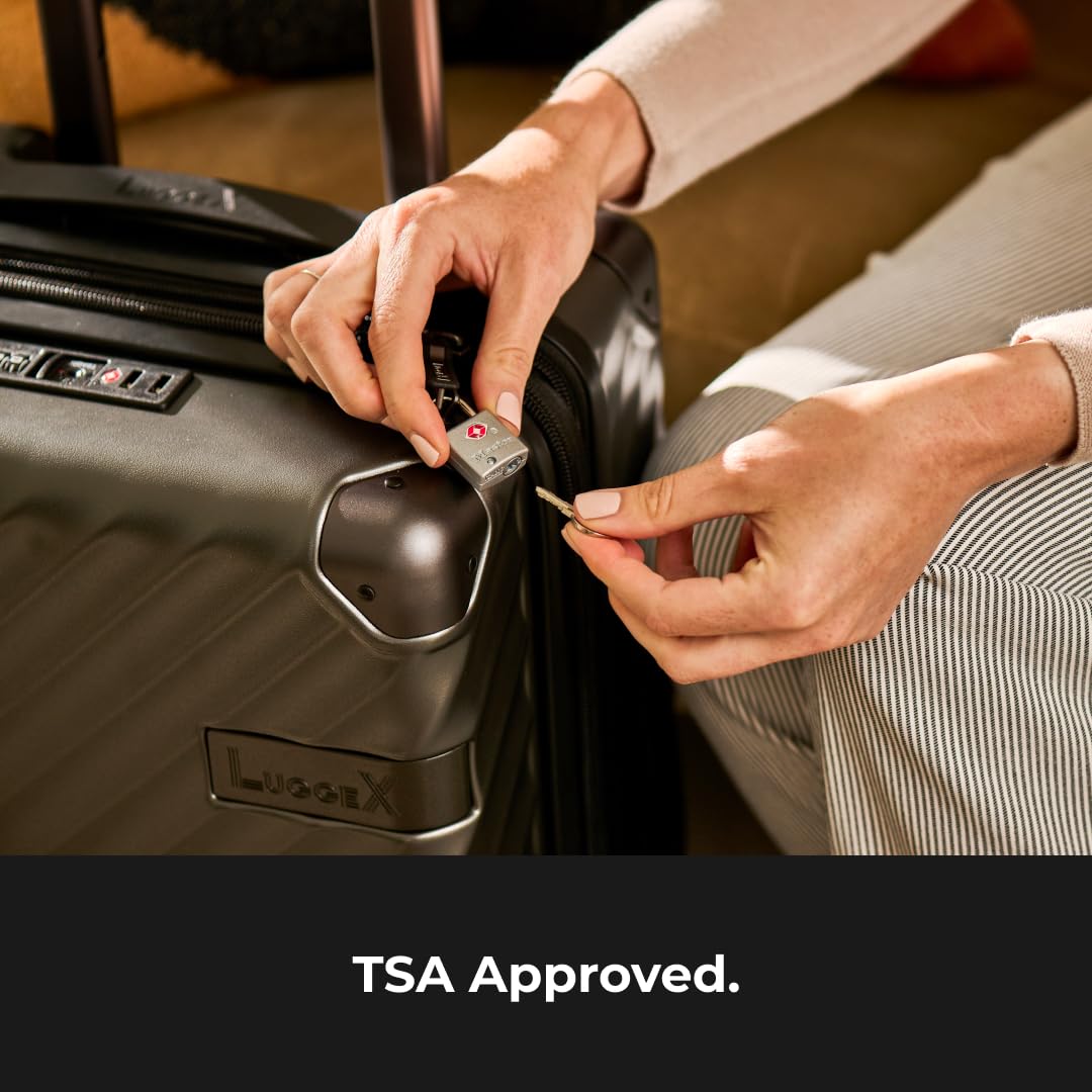 Master Lock Brass TSA Locks for Luggage with Key, TSA Approved Keyed Padlock for Backpacks, Suitcases, and Luggage, Zipper Lock, 4 Pack, 4683Q