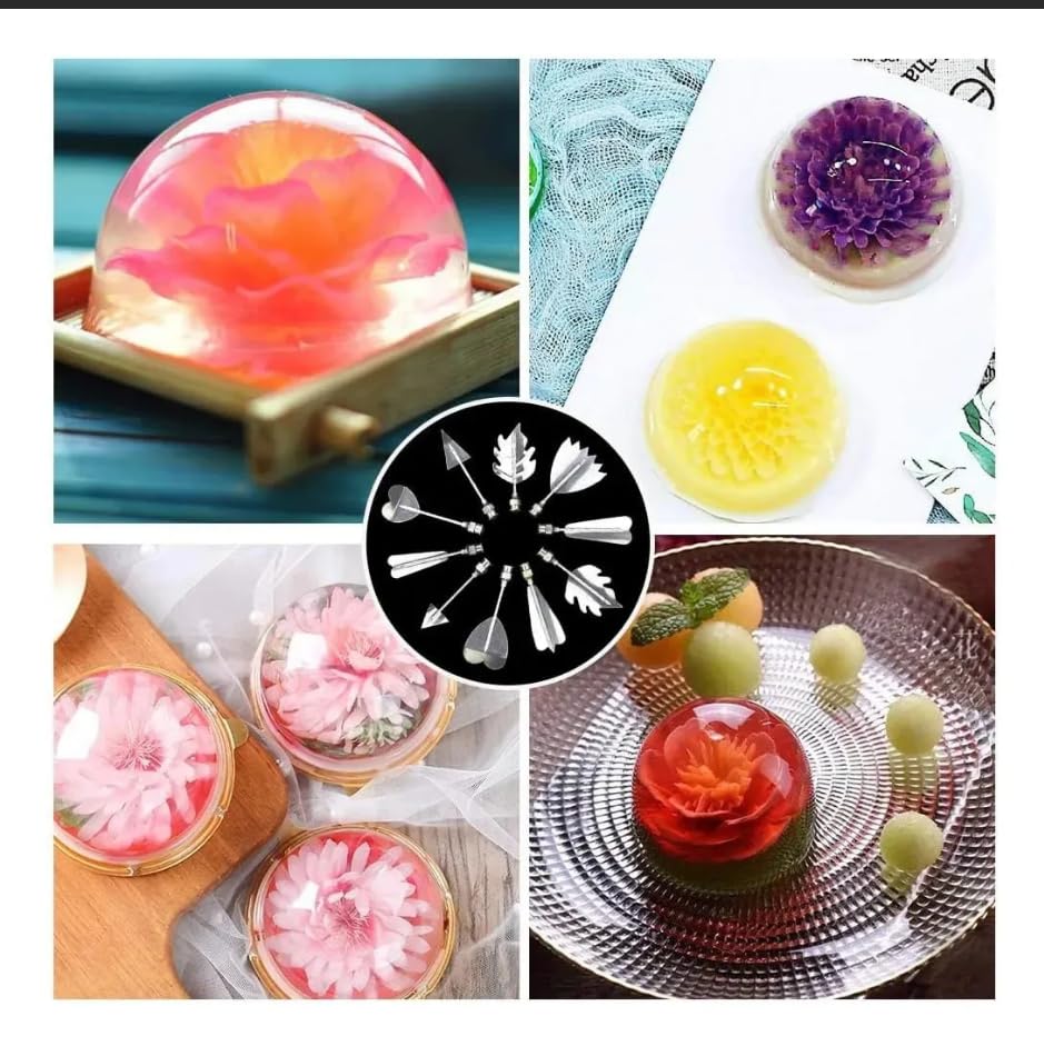 Herramientas de Gelatinapara Tartas,44PCS Herramientas de Arte de Gelatina 3D Utensilios de Acero inoxidable para Gelatina Para Decorar Tartas y Elaborar Tartas de Gelatina