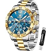 OLEVS Watch for Men Simple Business Dress Analog Stainless Steel Waterproof Luminous Date Easy Read Men Wrsit Watch