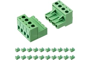 JANDECCN 10Pcs 4 Pin 5.08mm Pitch DIY PCB Mount Screw Terminal Block Connector with 10Pcs 4 Pin Phoenix Plug