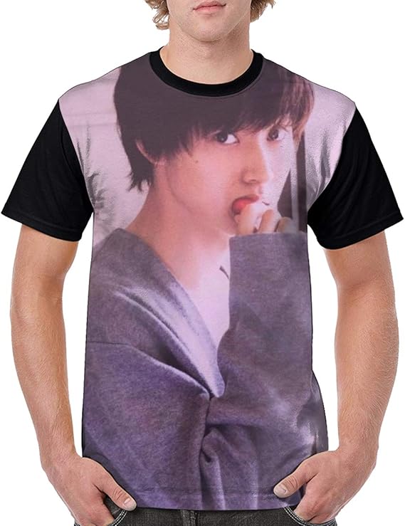 Amazon Co Jp 山崎賢人 2 メンズ 半袖 カットソー シンプル おしゃれ 3d Tシャツ カジュアル ファッション 丸襟 柔らかい おおきいサイズ 快適 プリント 半袖のtシャツ 吸水速乾 はワンマンデザインのtシャツ 服 ファッション小物