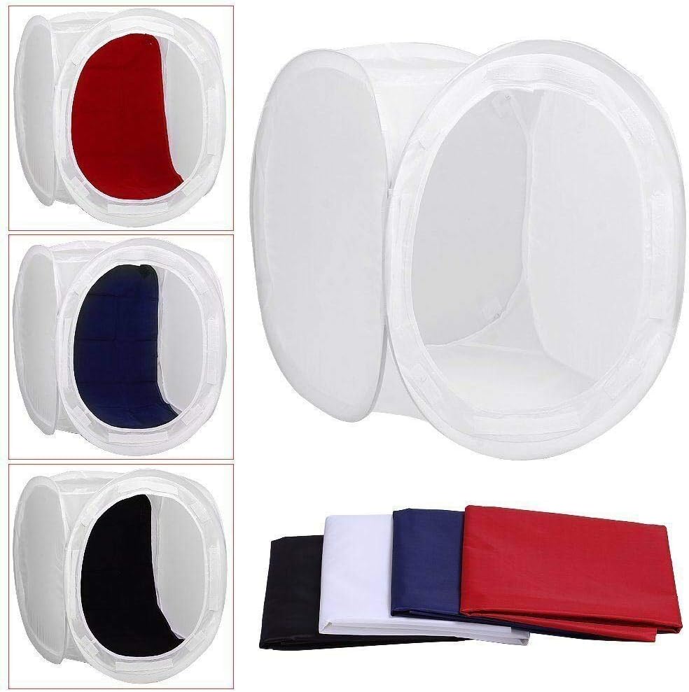 90 cm / 35 Inch Photo Studio Tent Light Kit Cube Soft Spread Box with 4 Colours Backdrops (Red Dark Blue White Black) for Photography (90 x 90 cm)