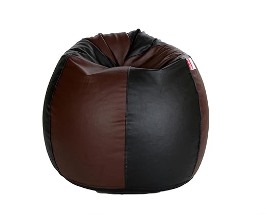 Comfy Bean Bags XXXL Bean Bag Filled with Beans Filler (Black and Brown)