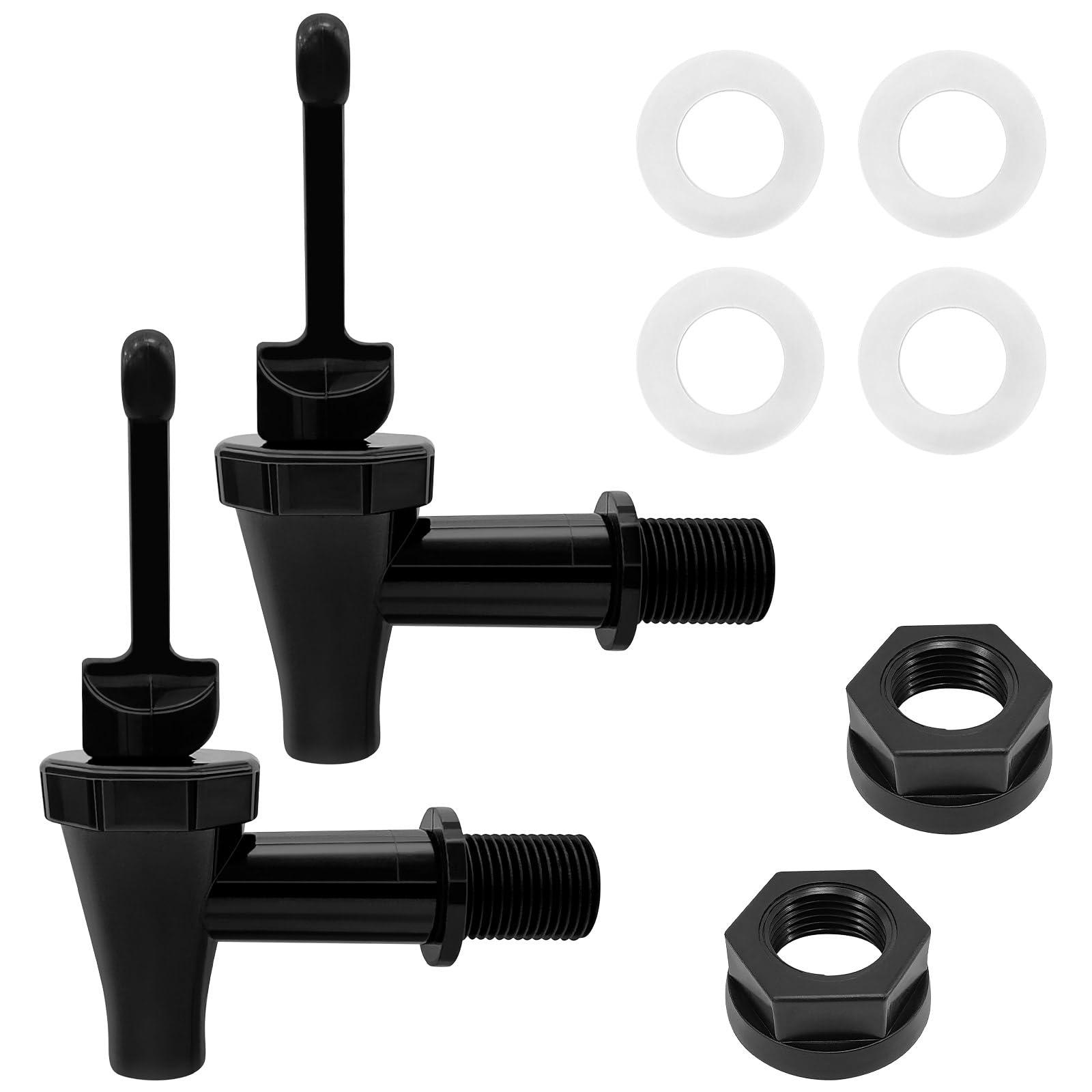 Photo 1 of 2 Pack 03260.0002 Replacement Faucet Kit for Tea Dispenser, Water Dispenser Replacement Parts for Tea Urn,Beverage Dispenser Tea Faucet Kit with 2 Wing Nut and 2 C-Ring